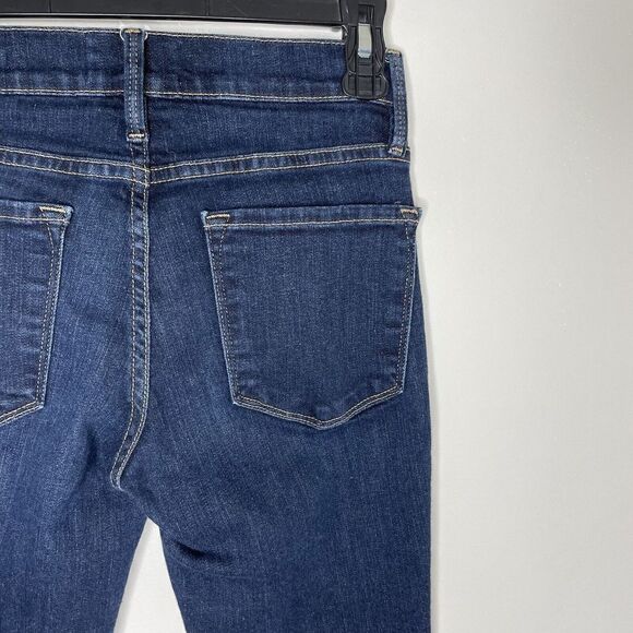 FRAME Jeans Womens 26 Le Skinny de Jeanne Dark Wash Stretch Distressed - Picture 5 of 11